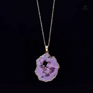 Collier Agate Brute - Bijou Bouddhiste Unique