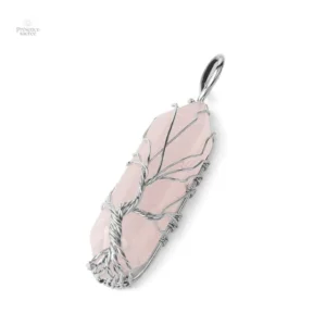 Collier élégant en pierres naturelles et symbole de vie