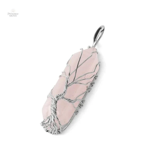 Collier élégant en pierres naturelles et symbole de vie