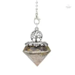 Collier en Pierre Naturelle en Forme de Diamant