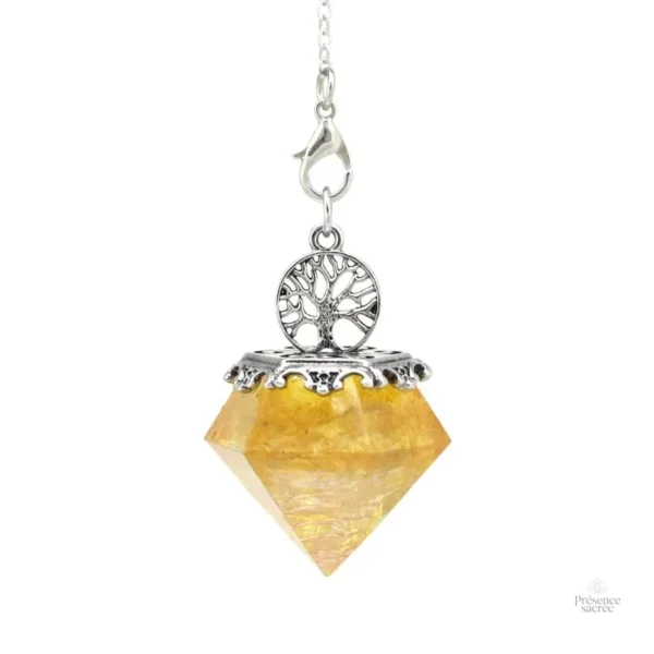 Bijou artisanal, collier en forme de diamant