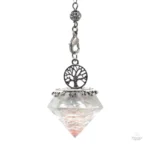Collier en forme de diamant, pierre authentique