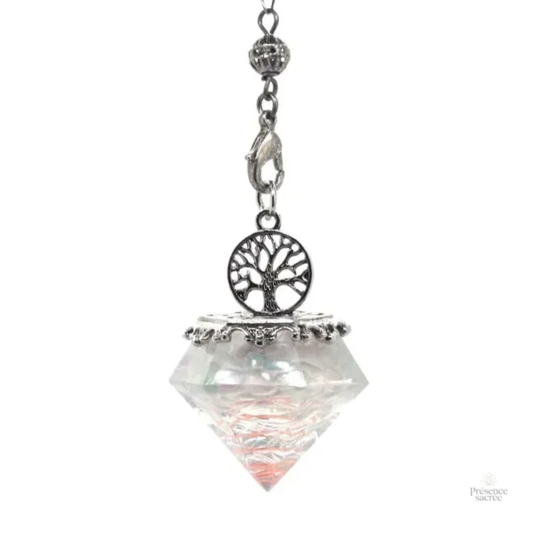 Collier en forme de diamant, pierre authentique
