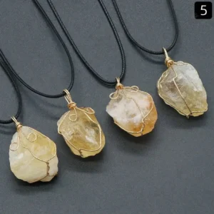Collier en Cristal Jaune Bouddhiste