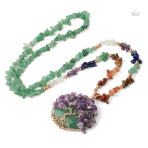 Collier Arbre de Vie en Pierres Multicolores