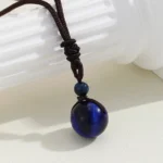 Collier en Pierres Oeil de Tigre Bleu