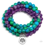 Collier Mala en Chrysocolle et Améthyste