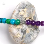Collier spirituel en pierres naturelles Chrysocolle et Améthyste