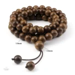 Collier de méditation tibétain en bois authentique