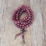 Mala Tibétain en bois naturel d'amarante