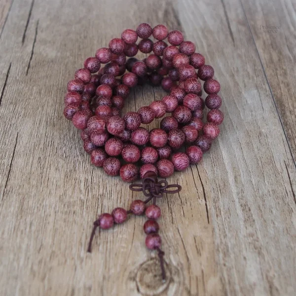 Collier de méditation en bois d'amarante