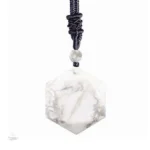 Accessoire spirituel en agate noire hexagonale