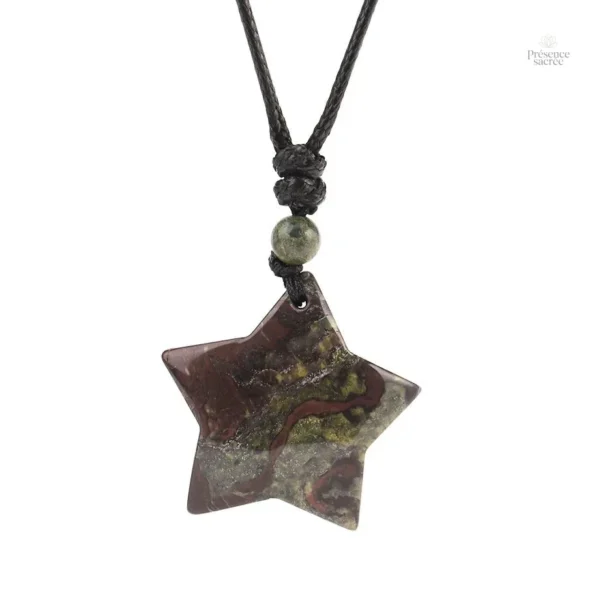 Collier bouddhiste en forme d'étoile, Oeil de Tigre