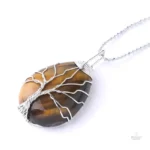 Pendentif arbre de vie en pierre d'améthyste