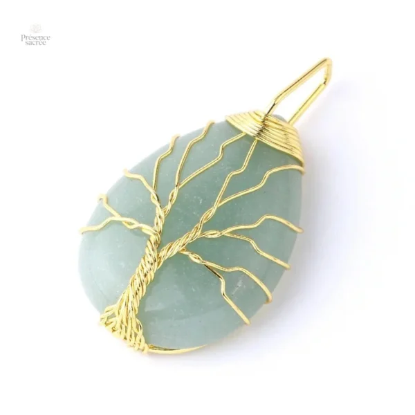 Collier bouddhiste avec améthyste et arbre de vie