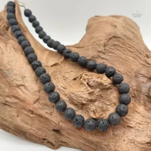 Collier en pierre de Lave 6/8mm, bijoux nature