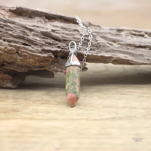 Collier Pierre Hexagonale en pierres naturelles - vue 2