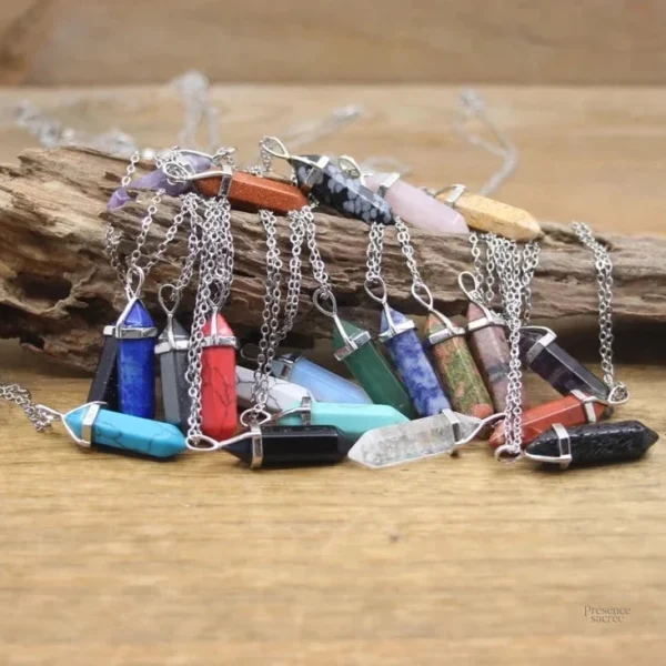 Accessoire tendance : collier pierre hexagonale