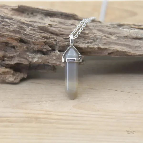 Collier Pierre Hexagonale en pierres naturelles - vue 24