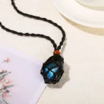 Collier Labradorite Tressé Bouddhiste