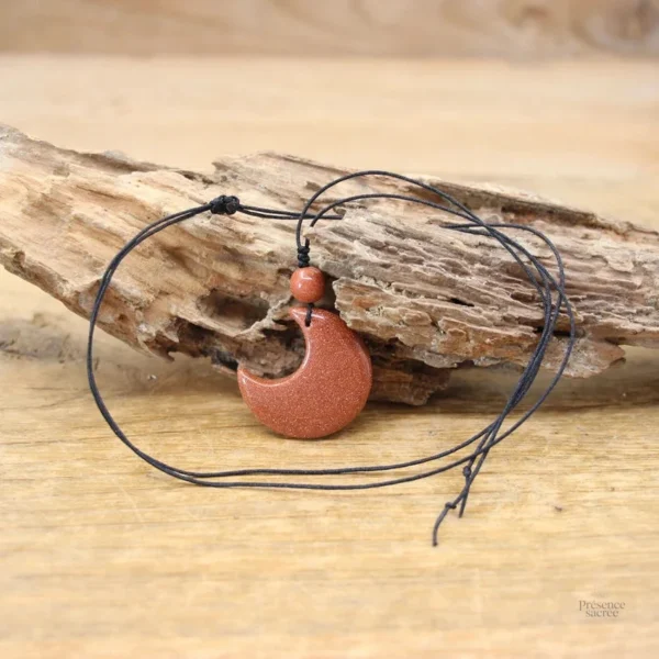 Collier Pierre Naturelle Demi-Lune en pierres semi-précieuses