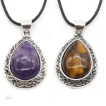 Collier Oeil de Tigre bouddhiste en pierres naturelles