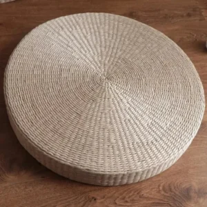 Coussin méditation paille tissée