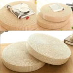 Coussin de méditation fait main en paille