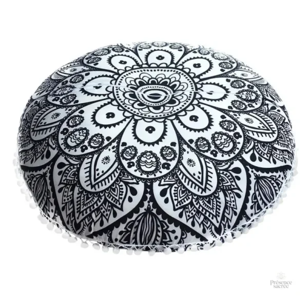 Housse de coussin de méditation avec design mandala