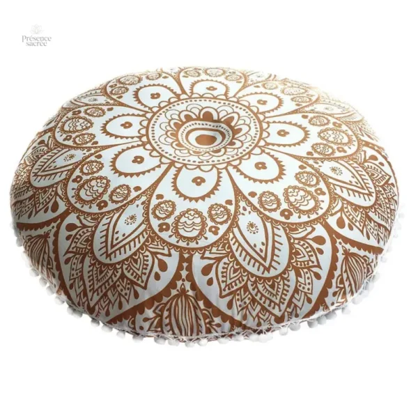 Coussin de méditation aux motifs inspirants mandala