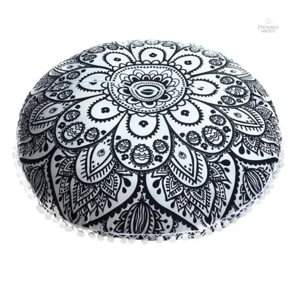Coussin de méditation au style mandala apaisant