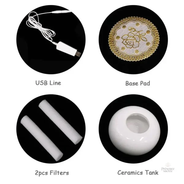 Diffuseur d'huiles essentielles avec motif en fleur de lotus
