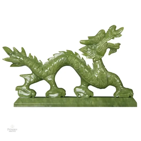 Sculpture en jade, dragon du zodiaque, élégance intemporelle