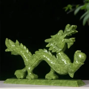 Figurine dragon en pierre de jade, artisanat chinois