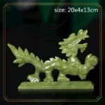 Dragon du zodiaque en jade, sculpture asiatique raffinée