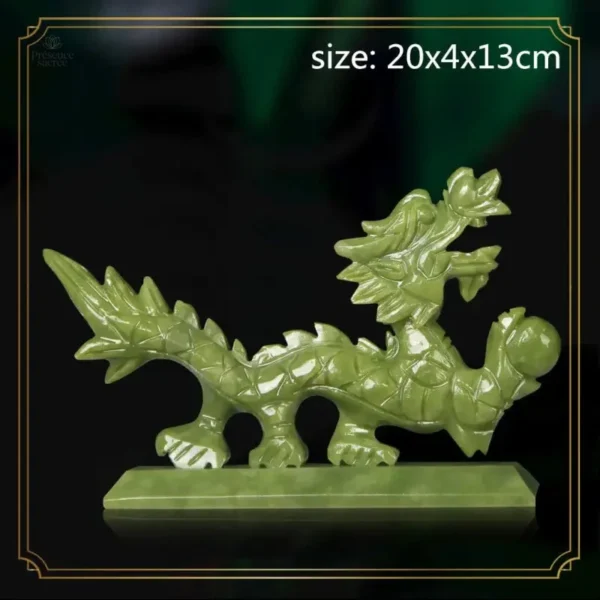 Dragon du zodiaque en jade, sculpture asiatique raffinée