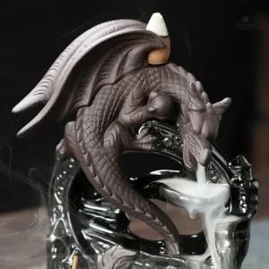 Fontaine à encens avec design de dragon mystique