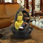 Détails raffinés de la Fontaine Bouddha dorée