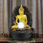 Fontaine Zen avec statue de Bouddha en décoration