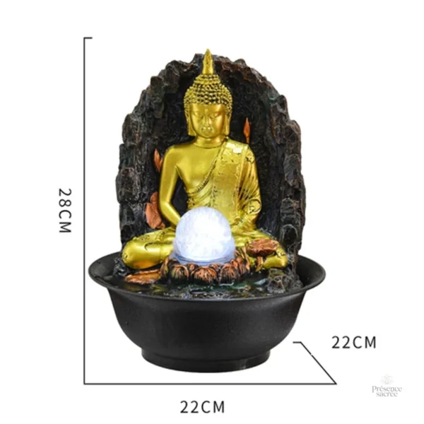Élément décoratif zen avec fontaine Bouddha