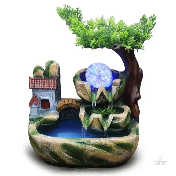 Fontaine décorative avec effet de lumière apaisant