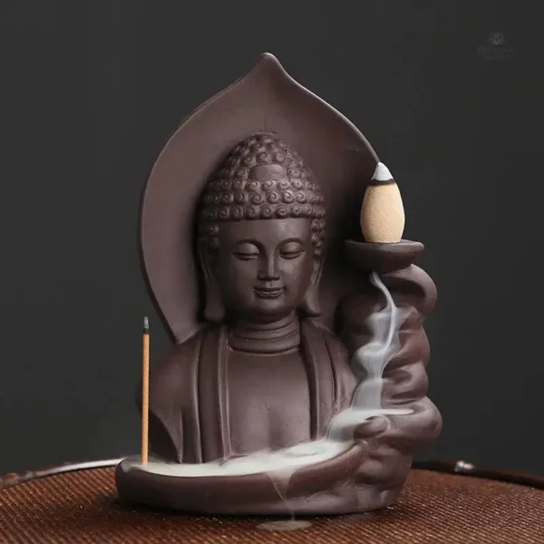 Fontaine encens Bouddha décorative pour ambiance zen