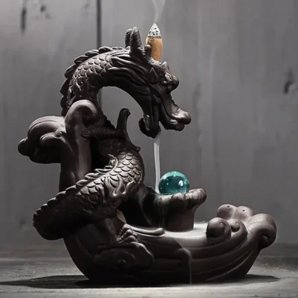 Fontaine à encens inspirée du dragon pour relaxation