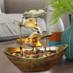 Cascade zen décorative à quatre niveaux pour intérieur
