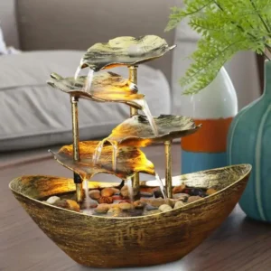 Cascade zen décorative à quatre niveaux pour intérieur