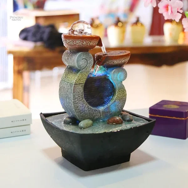 Fontaine d'eau zen Feng Shui, élément relaxant pour votre foyer