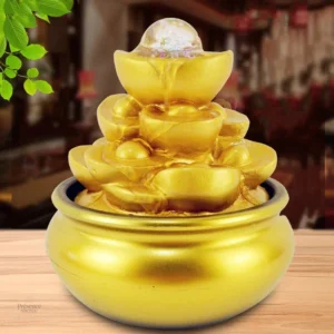 Fontaine Zen Dorée Feng Shui pour un décor apaisant