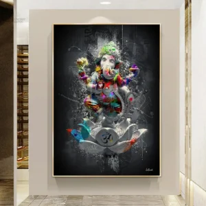 Tableau Ganesh Pop Art en décoration bouddhiste