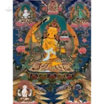 Grand tableau Thangka bouddhiste coloré