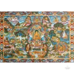 Thangka bouddhiste coloré en grande taille